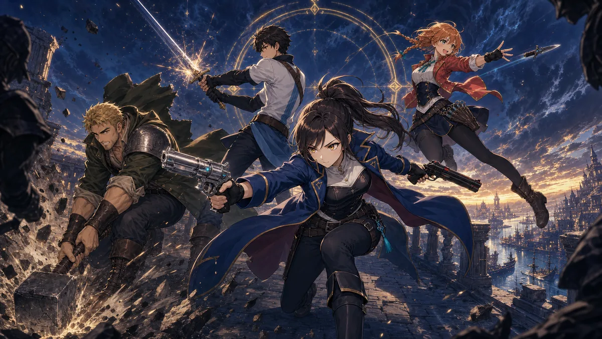 The four protagonists of The Guardians